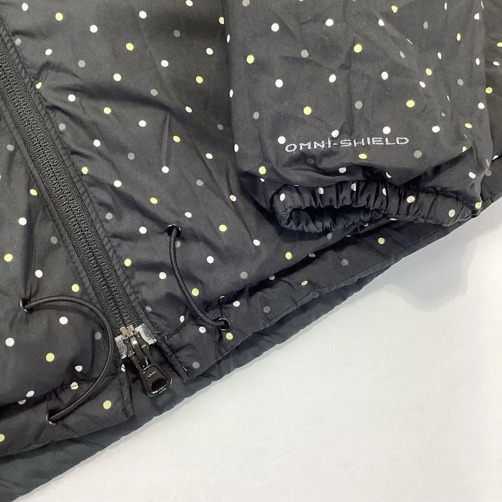 Columbia Down Puffer Reversable Coat Gray and Polka Dot Women’s Size L - Picture 9 of 14